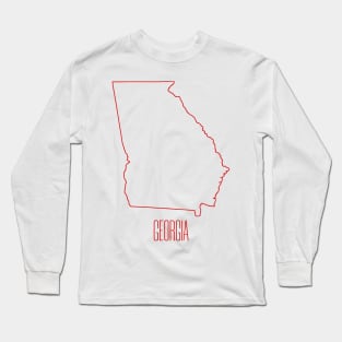 Georgia State Outline Long Sleeve T-Shirt